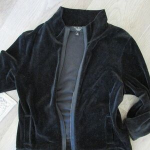 Talbots Women's Velvet Black Bomber Jacket